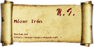 Mózer Irén névjegykártya